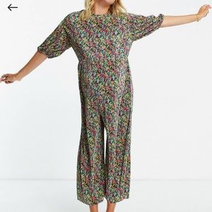 Maternity Floral Jumpsuit